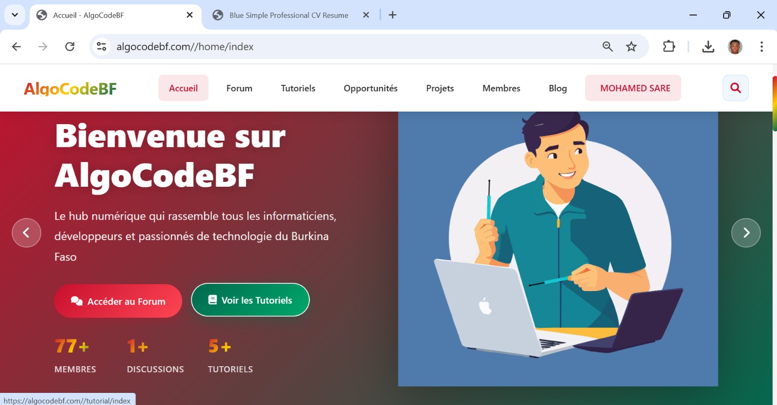 AlgoCodeBF – Plateforme Communautaire pour étudiants Burkinabè en informatique